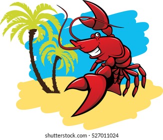 Lobster in the sea shore