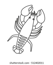 lobster seafood animal isolated icon vector illustration design