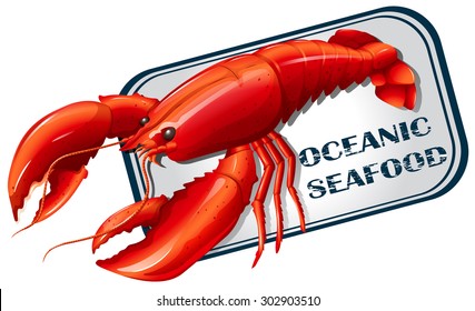 Lobster seafood can concept illustration