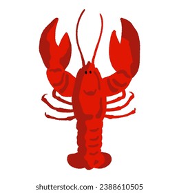 Lobster seafood hand drawn vector illustration