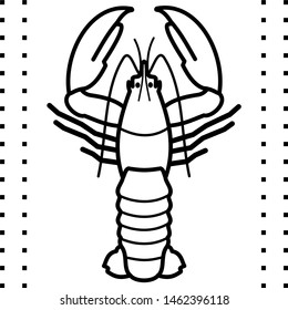 Lobster Seafood icon in outline style. Coloring template for modification and customizing  according to a specific task