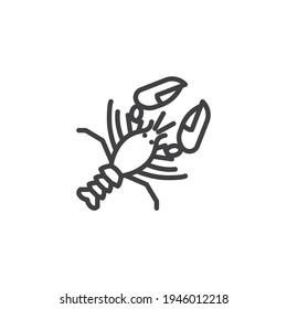 Lobster seafood line icon. linear style sign for mobile concept and web design. Fresh lobster food outline vector icon. Symbol, logo illustration. Vector graphics