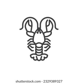 Lobster seafood line icon. linear style sign for mobile concept and web design. Lobster outline vector icon. Symbol, logo illustration. Vector graphics