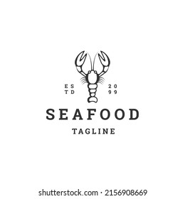 Lobster seafood logo icon design template flat vector