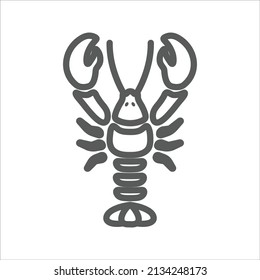 lobster Seafood simple line icon
