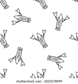 Lobster seamless Monochrome and elegant pattern, coloring book