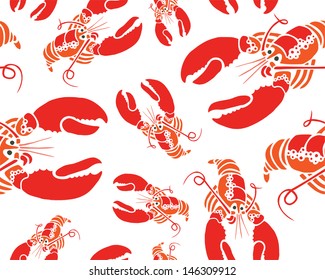 Lobster Seamless Pattern