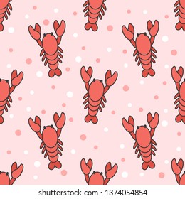 Lobster Seamless Pattern Background