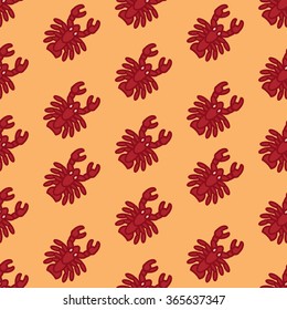 Lobster seamless pattern. Vector eps 10.