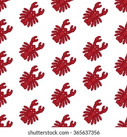 Lobster seamless pattern. Vector eps 10.