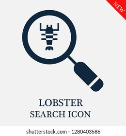 Lobster search icon. Editable Lobster search icon for web or mobile.