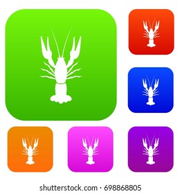 Lobster set icon in different colors isolated vector illustration. Premium collection