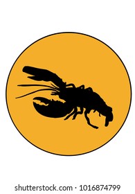 lobster shadow and  yellow circle background