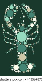 lobster shape vector design by color point