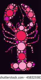 lobster shape vector design by color point