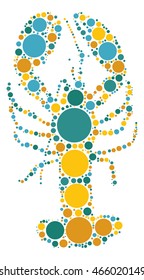 lobster shape vector design by color point