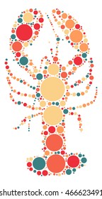 lobster shape vector design by color point