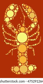 lobster shape vector design by color point