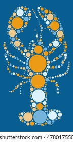 lobster shape vector design by color point