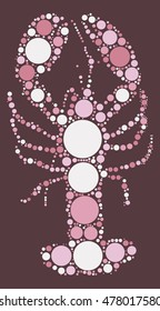 lobster shape vector design by color point