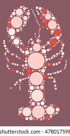 lobster shape vector design by color point