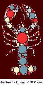 lobster shape vector design by color point