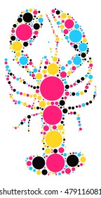 lobster shape vector design by color point