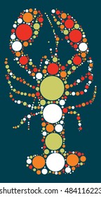 lobster shape vector design by color point