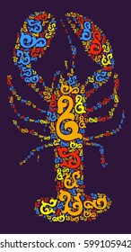 lobster shape vector design illustration