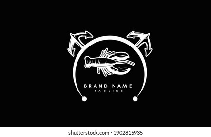 lobster with ship hold hock for branding design