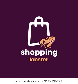 Lobster with Shopping logo design vector graphic symbol icon sign illustration creative idea