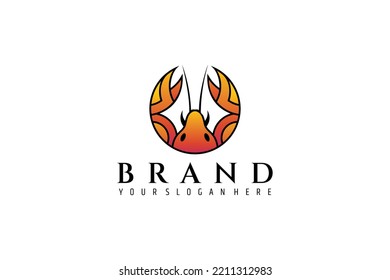 lobster or shrimp for seafood logo