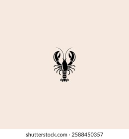 Lobster Silhouette icon flat vector design.