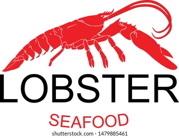 Lobster Silhouette Icon on White Background. Vector - Vector