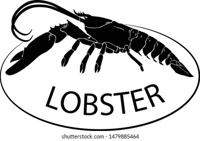 Lobster Silhouette Icon on White Background. Vector - Vector