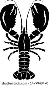 Lobster Silhouette Icon on White Background. Vector - Vector