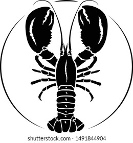 Lobster Silhouette Icon on White Background. Vector - Vector