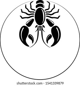 Lobster Silhouette Icon on White Background. Vector - Vector