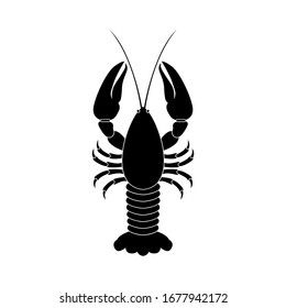 Lobster Silhouette Icon on White Background. Vector