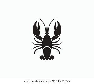 Lobster silhouette icon on white background. Crawfish vector icon template.