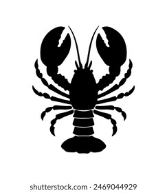 Lobster Silhouette Icon on White Background. Vector