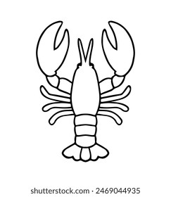 Lobster Silhouette Icon on White Background. Vector