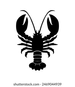 Lobster Silhouette Icon on White Background. Vector