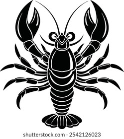 lobster silhouette on a white background