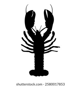 lobster silhouette on white background vector