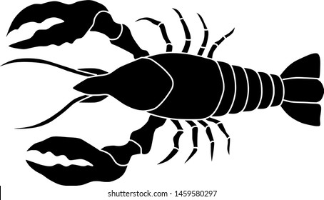 Lobster Silhouette Sea Animal Cartoon Vector