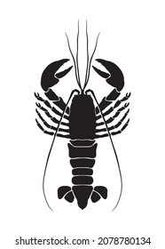 Lobster silhouette. Lobster stencil clip art vector on white background