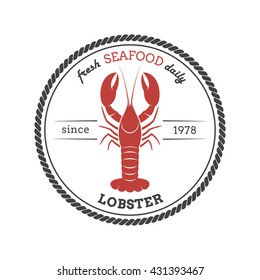 Lobster silhouette. Template for restaurants, stores, food packaging. Vector illustration.