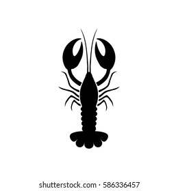 Lobster. Silhouette. Vector.