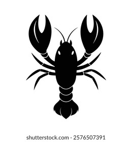 Lobster Silhouette Vector Art Illustration and Black Lobster Design